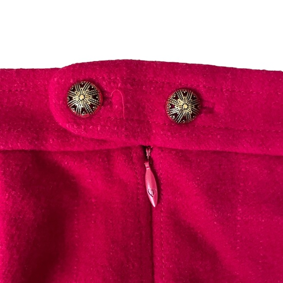 Juicy Couture Hot Pink Wool Tweed 2009 Mini Skirt Size: 0 Pockets Metal Buttons - Picture 6 of 8